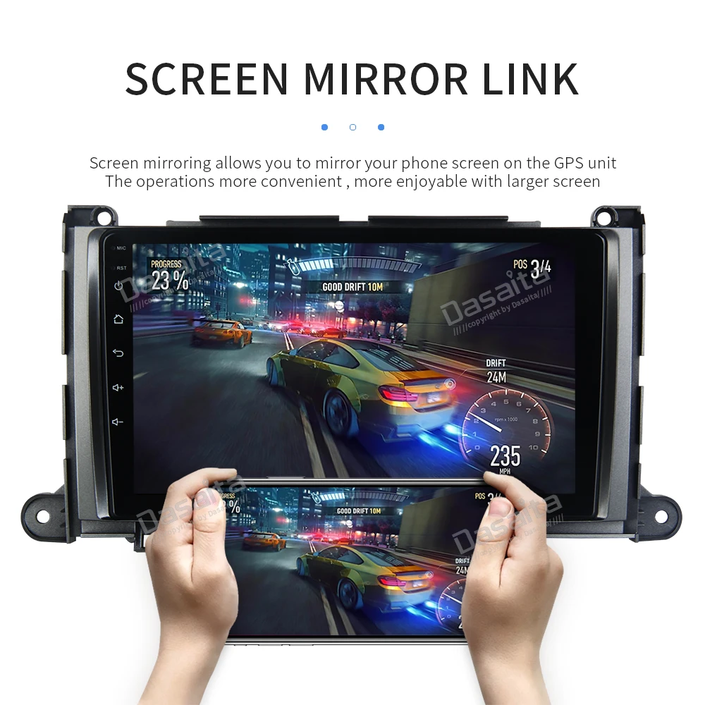 Perfect 9" IPS Touch Screen Car Multimedia Player System for Toyota Sienna XL30 2010 2011 2012 2013 2014 with Android 9.0 GPS Navigator 7