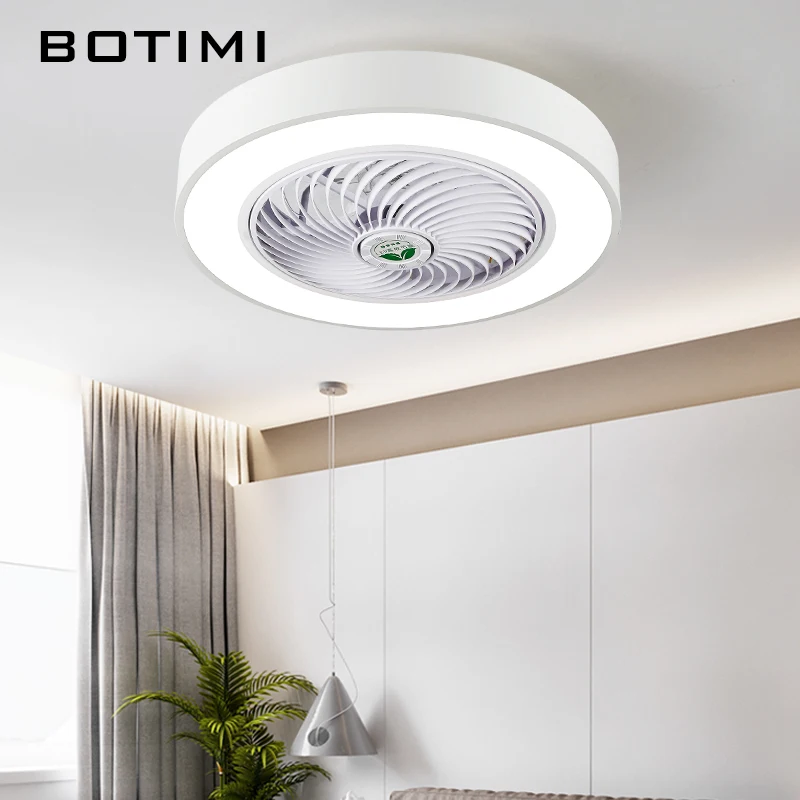 BOTIMI Round LED Ceiling Fan With Lights For Bedroom White Invisible Ceiling Light Modern Surface Mounted Electric Fan Lamp
BOTIMI Round LED Ceiling Fan With Lights For Bedroom White Invisible Ceiling Light Modern Surface Mounted Electric Fan Lamp