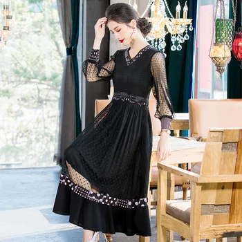 Plus Size Dress For Women 45-75kg Spring 2020 New V Neck 3/4 Sleeve Polka Dot Printed Slim Elastic Miyake Pleated Dresses Midi
Plus Size Dress For Women 45-75kg Spring 2020 New V Neck 3/4 Sleeve Polka Dot Printed Slim Elastic Miyake Pleated Dresses Midi