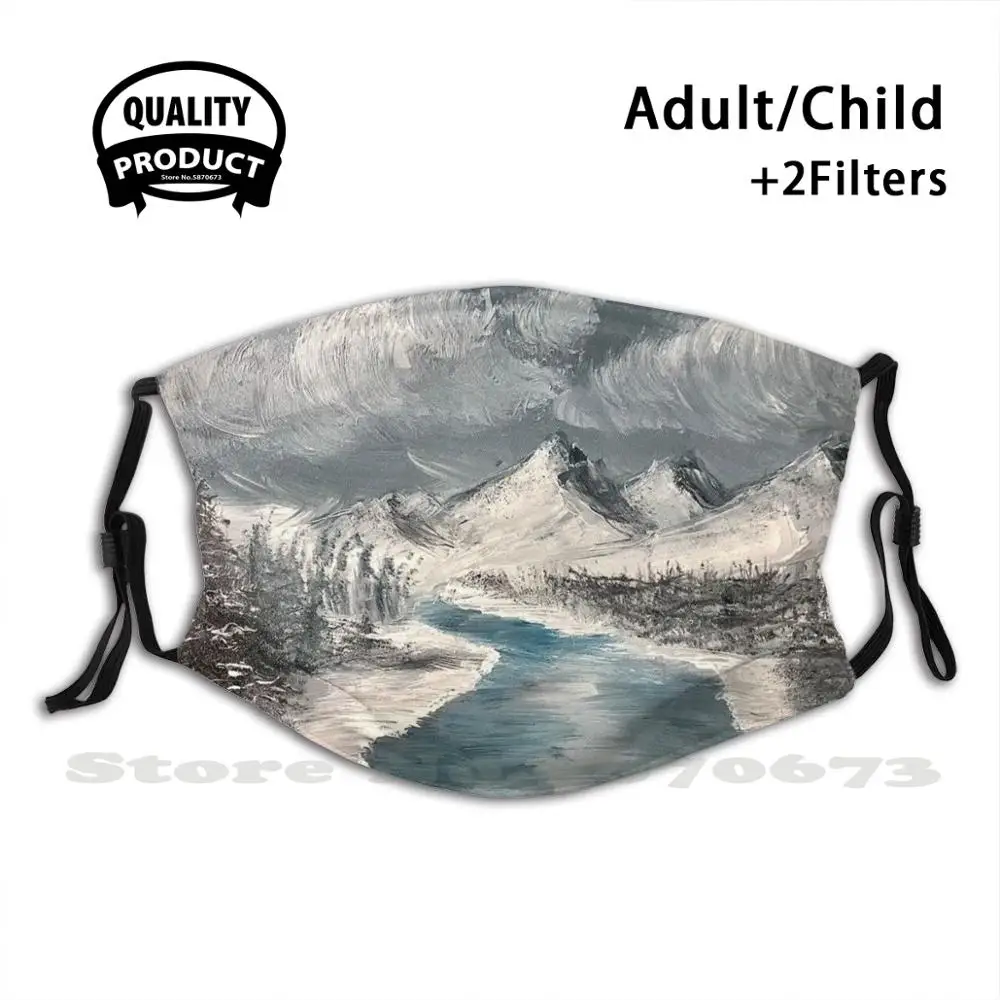 

Snowy Mountains Reusable Mouth Mask Filter Cool Funny Masks Snow Snowy Mountains Mountain Mountain Trees Landscape Winter