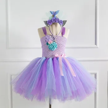 Girls Mesh Purple Tutu Dress with Flower Headband Princess Party Floral Dresses Children Embroidery Ball Gown Costumes
Girls Mesh Purple Tutu Dress with Flower Headband Princess Party Floral Dresses Children Embroidery Ball Gown Costumes