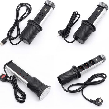 EU/US /UK Plug 16A PULL POP UP 3 Power Socket 2 USB Charging Port Kitchen Table Desktop Sockets Retractable Countertops Worktop
EU/US /UK Plug 16A PULL POP UP 3 Power Socket 2 USB Charging Port Kitchen Table Desktop Sockets Retractable Countertops Worktop