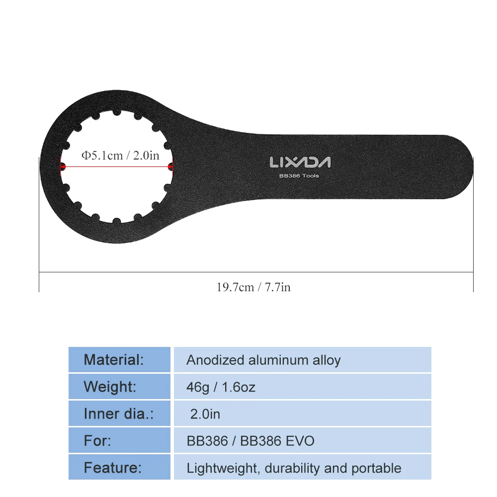 Bike Bottom Bracket Wrench Bike Wrench Spanner for BB386 EVO/BB386 Aluminum Cycling Bike Maintenance Wrench bisiklet
Bike Bottom Bracket Wrench Bike Wrench Spanner for BB386 EVO/BB386 Aluminum Cycling Bike Maintenance Wrench bisiklet