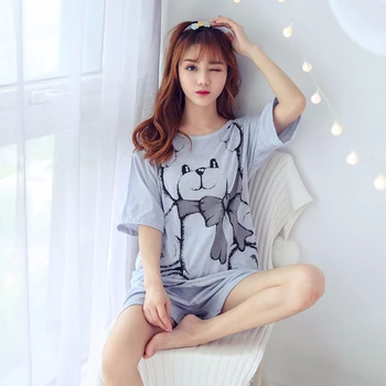 2 Pcs Short Sleeve&Pants Premium Pajama Sets For Women Summer Loose Comfort Pajamas For Woman Girl's Nice Home Suits
2 Pcs Short Sleeve&Pants Premium Pajama Sets For Women Summer Loose Comfort Pajamas For Woman Girl's Nice Home Suits