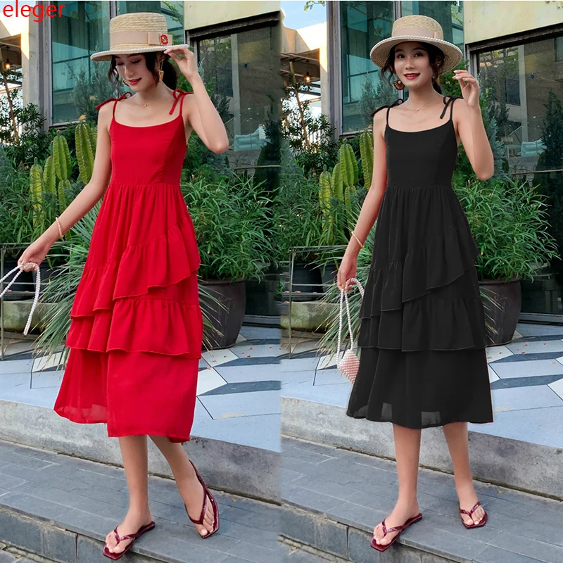 Red Black Long Women Summer Chiffon Sundress Elegant Vintage Ruffle Casual Party Vacation Dress Tropical Runway 2020 Beach Dress
Red Black Long Women Summer Chiffon Sundress Elegant Vintage Ruffle Casual Party Vacation Dress Tropical Runway 2020 Beach Dress