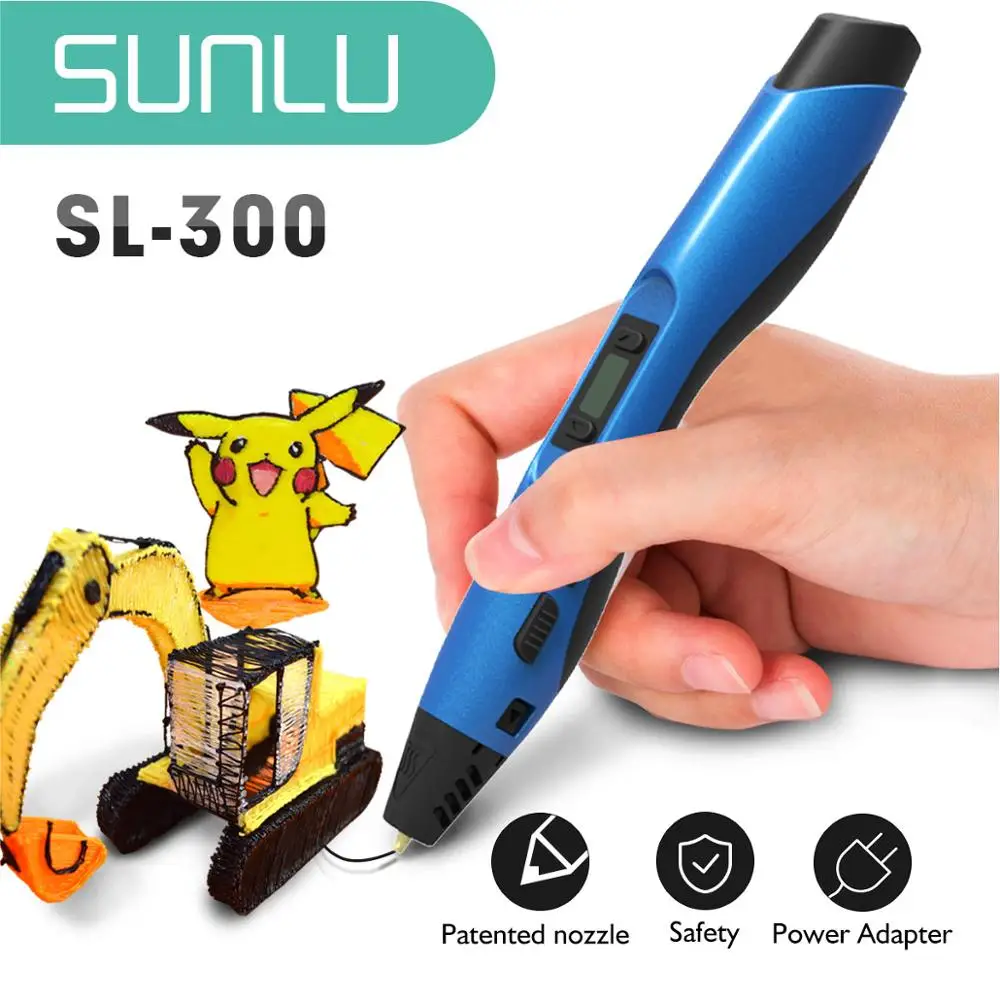 SUNLU SL-300 3D Pen New Arrivaloptional with 20 colors of 5M PLA filament and LCD control temperature safe for children useful
SUNLU SL-300 3D Pen New Arrivaloptional with 20 colors of 5M PLA filament and LCD control temperature safe for children useful