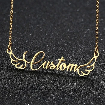 Custom Angel Wings Pendant Name Necklace Women Choker Stainless Steel Personalized Gifts For Her Jewelry
Custom Angel Wings Pendant Name Necklace Women Choker Stainless Steel Personalized Gifts For Her Jewelry