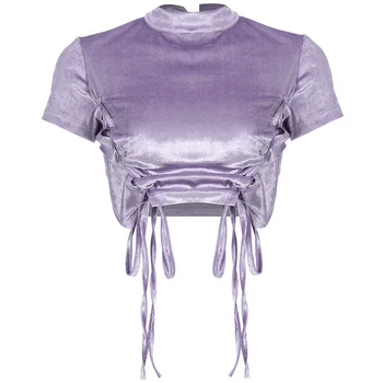 She'sModa Purple Ins Stlye Cropped Top Sashes Women's T-shirts Short Sleeve Tee
She'sModa Purple Ins Stlye Cropped Top Sashes Women's T-shirts Short Sleeve Tee