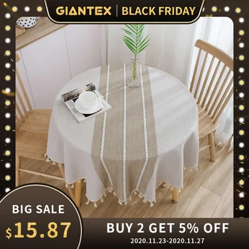 GIANTEX Decorative Table Cloth Cotton Tablecloth Round Tablecloths Dining Table Cover Obrus Tafelkleed mantel mesa nappe 
GIANTEX Decorative Table Cloth Cotton Tablecloth Round Tablecloths Dining Table Cover Obrus Tafelkleed mantel mesa nappe