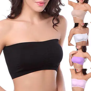 Women Solid Color Nylon Padded Tube Top Bandeau Strapless Bra Brassiere Chest Wrap Underwear
Women Solid Color Nylon Padded Tube Top Bandeau Strapless Bra Brassiere Chest Wrap Underwear