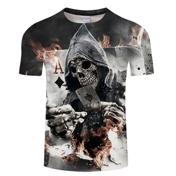 Hot Sale Skull Printed 3D T-Shirt Men Women Black Skull Poker Design Streetwear For Male Short Sleeve Tee Tops Man
Hot Sale Skull Printed 3D T-Shirt Men Women Black Skull Poker Design Streetwear For Male Short Sleeve Tee Tops Man