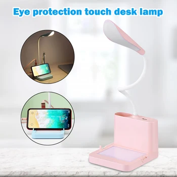 Multifunctional LED Touching-control Desk Lamp with USB Charging Message Board Mobile Phone Bracket Pen Holder Reading Lamp
Multifunctional LED Touching-control Desk Lamp with USB Charging Message Board Mobile Phone Bracket Pen Holder Reading Lamp