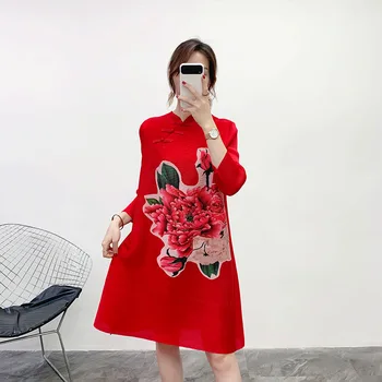 LANMREM summer Chinese style improved cheongsam pleated dresses female 2020 fashion new printting elasic big size dress YJ231 
LANMREM summer Chinese style improved cheongsam pleated dresses female 2020 fashion new printting elasic big size dress YJ231