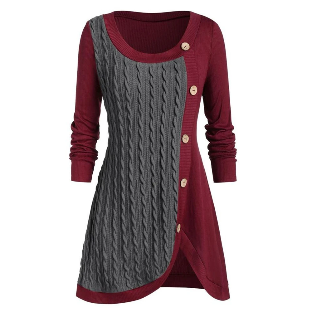 5XL Plus Size Autumn Winter Sweater Women Long Sleeve Buttons Contrast Multicolor Elegant Blouse Long Kintted Pullover Tops
5XL Plus Size Autumn Winter Sweater Women Long Sleeve Buttons Contrast Multicolor Elegant Blouse Long Kintted Pullover Tops