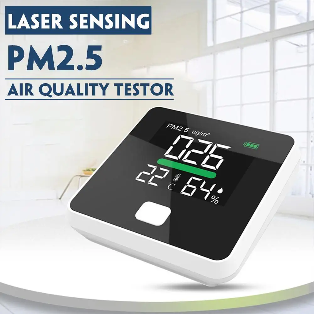 PM2.5 Quality Monitor Digital Gas Analyzer Laser Duty Sensor Detector Home LED Display Temp And Humidity Test Equipment
PM2.5 Quality Monitor Digital Gas Analyzer Laser Duty Sensor Detector Home LED Display Temp And Humidity Test Equipment