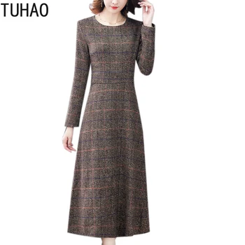 Thick Warm Woolen Female Dresses Middle Age Mother spring Winter Vintage Party Women Dress Elegant Office Dresses 4XL WM33
Thick Warm Woolen Female Dresses Middle Age Mother spring Winter Vintage Party Women Dress Elegant Office Dresses 4XL WM33