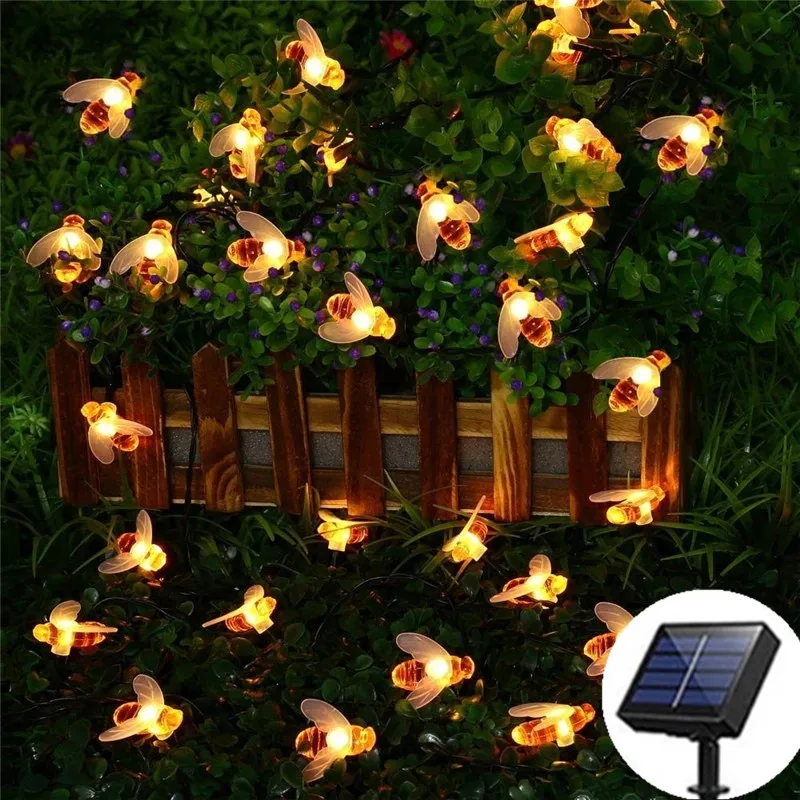 7M Solar Lights String 50Led Honey Bee Shape Solar Powered Fairy Lights for Outdoor Home Garden Fence Summer Decoration
7M Solar Lights String 50Led Honey Bee Shape Solar Powered Fairy Lights for Outdoor Home Garden Fence Summer Decoration