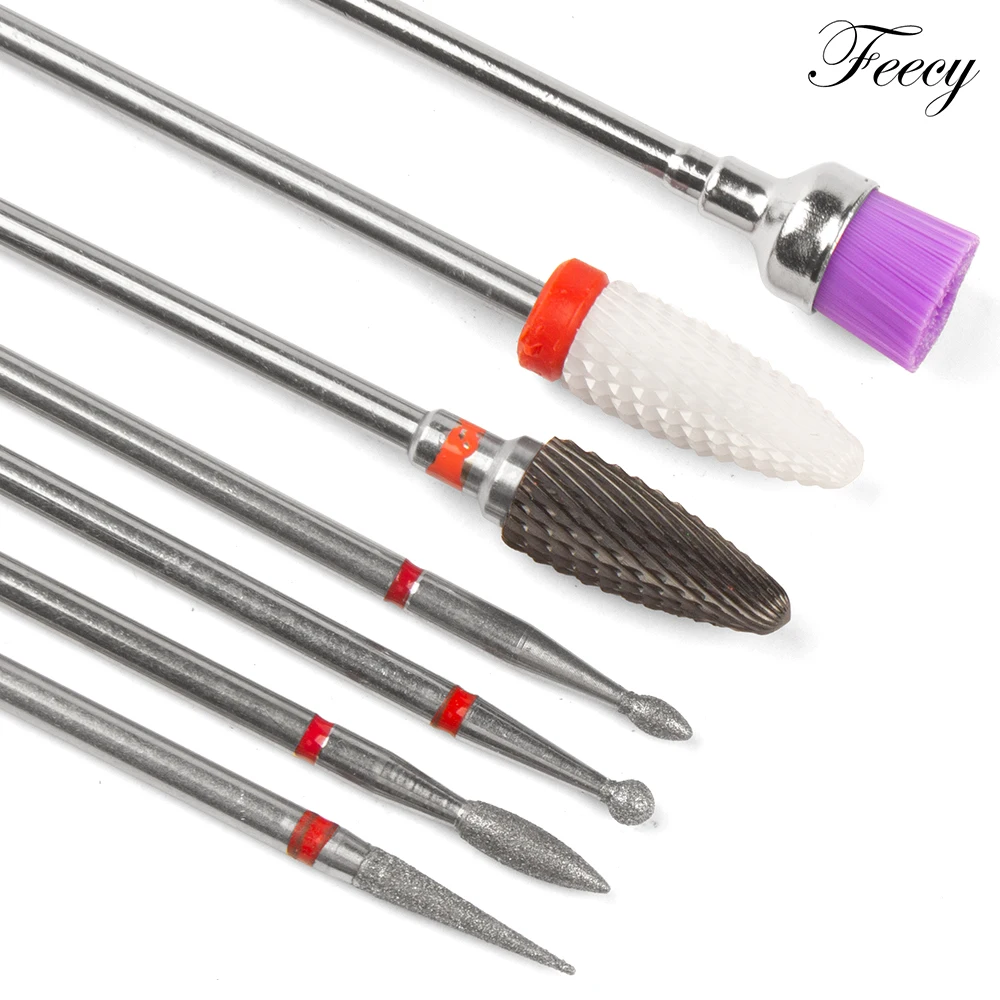 

7PCS Diamond Ceramic Nail Drill Bits Milling Cutter for Manicure Mill Removing For Nail Gel Set Electric Manicure Machine Tools