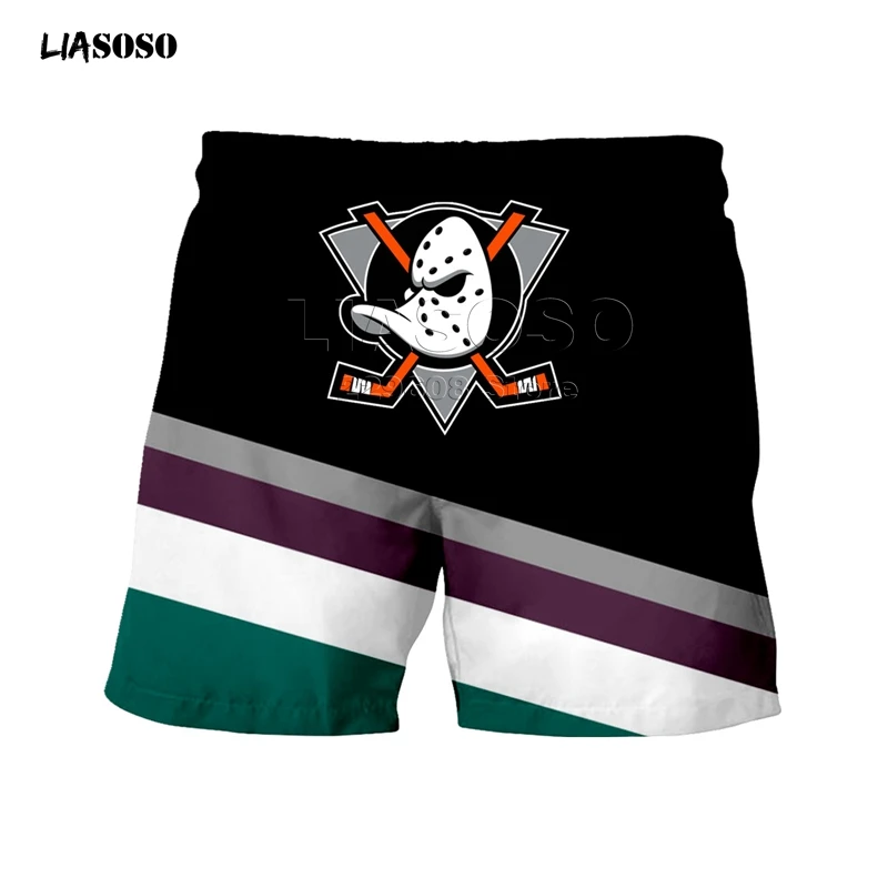 

LIASOSO new shorts Men Women Fashion Sweatshirt 3D Print Anaheim Duck shorts Boy Hip Hop Top Round Neck Pullover