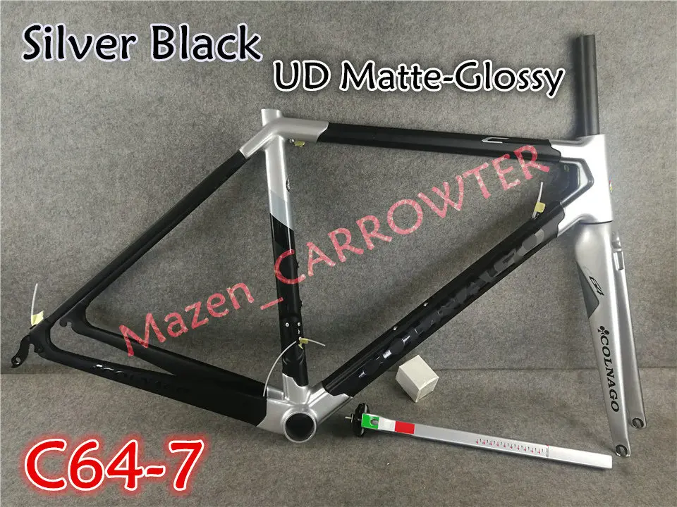 Sale T1100 UD all Glossy Black Blue Colnago C64 carbon road frame+Handlebar+Saddle+Bottle cages+50mm carbon wheels Novatec A271 hubs 24