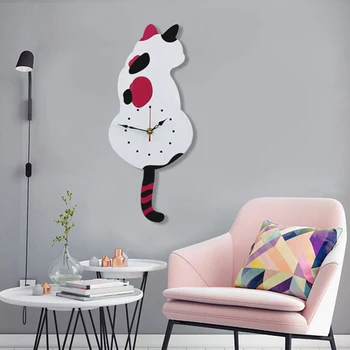 Cute Cat Quartz clocks Pendulum Clock Swinging Tail Wall Clock home Bedroom mirror Wall Quartz Needle Decor Wall Watch Clocks
Cute Cat Quartz clocks Pendulum Clock Swinging Tail Wall Clock home Bedroom mirror Wall Quartz Needle Decor Wall Watch Clocks