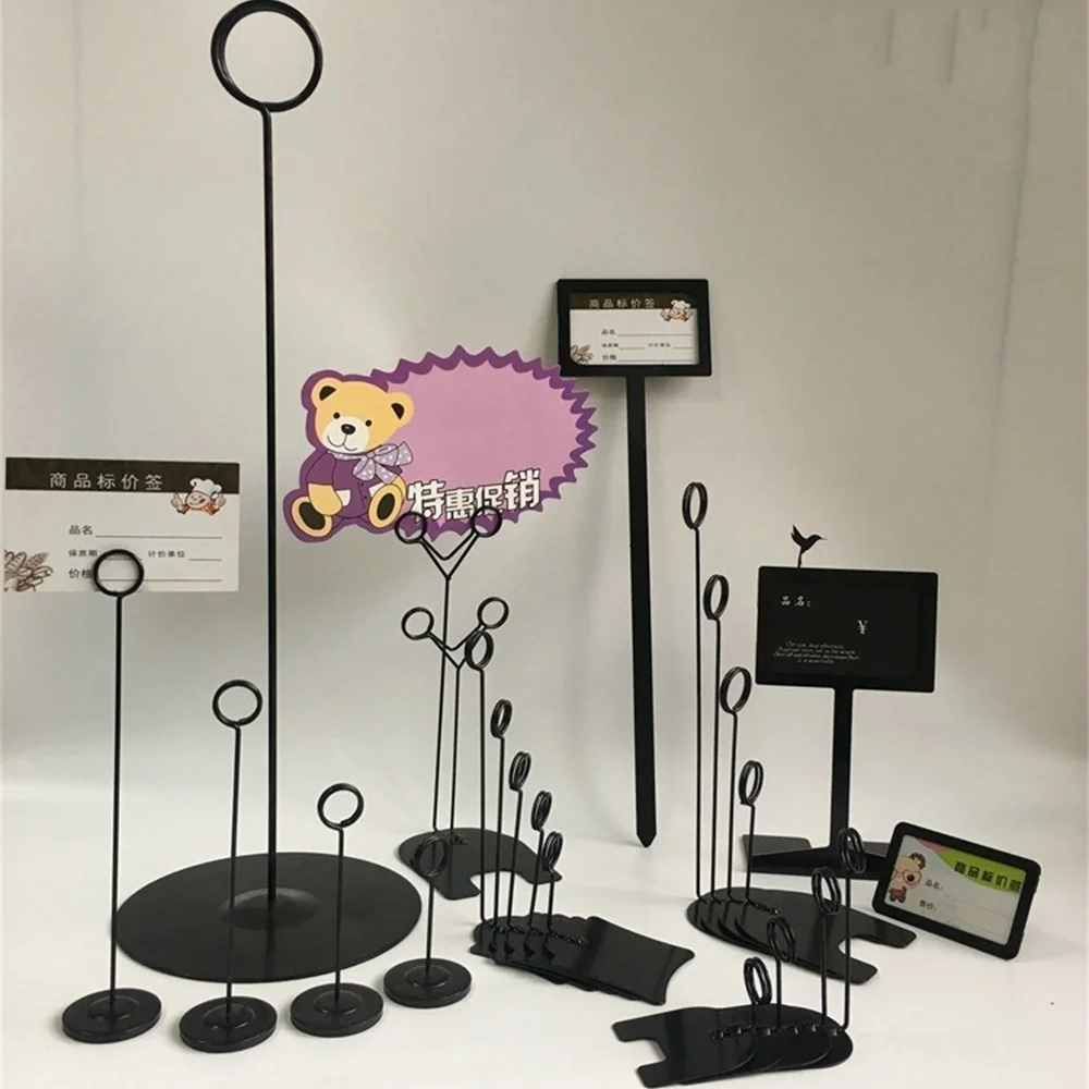 Number Card Clips Tag Stands Table Marker Holder Place Metal Hotel Photo Memo Info Display | Дом и сад