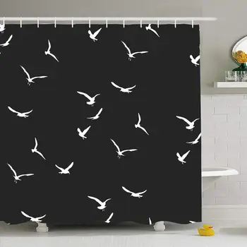 Shower Curtain Set with Hooks 72x72 Nature Seagull Natural Pattern Ecology indoor Designblack Rapport Backdrop Seamless Birds 
Shower Curtain Set with Hooks 72x72 Nature Seagull Natural Pattern Ecology indoor Designblack Rapport Backdrop Seamless Birds