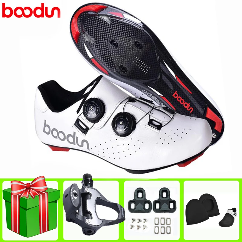 

BOODUN Road Cycling Shoes Men Carbon Fiber Sapatilha Ciclismo Bike Self-Locking Ultralight Professional Bicycle Racing Sneakers