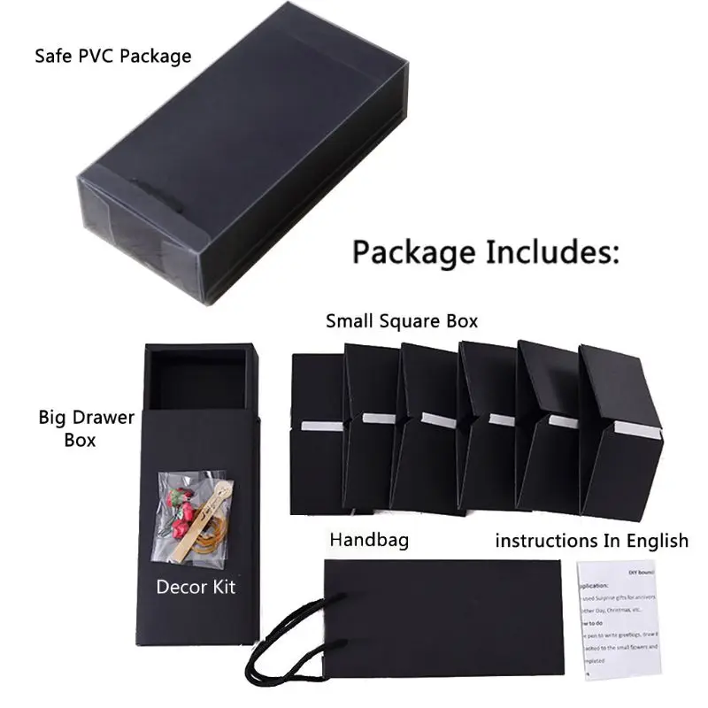 Black Pops Up Explosion Box DIY Gift Box Photo Album Scrapbook Jump Present Book
Black Pops Up Explosion Box DIY Gift Box Photo Album Scrapbook Jump Present Book