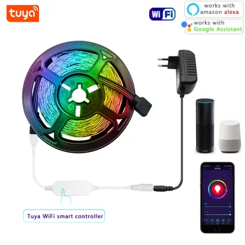 Wifi Led Strip SMD 5050 2835 DC 12V With Voice Control And Work With Google Alexa Assistant RGB Smart Lamp 5M 10M 15M Wholesale
Wifi Led Strip SMD 5050 2835 DC 12V With Voice Control And Work With Google Alexa Assistant RGB Smart Lamp 5M 10M 15M Wholesale