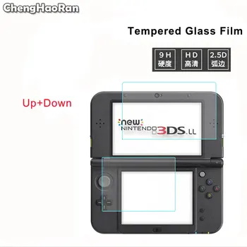 

ChengHaoRan Tempered Glass For Nintendo New 3DS XL LL 3DSXL 3DSLL UP + Down Screen Protector Game Console Protective Film Guard