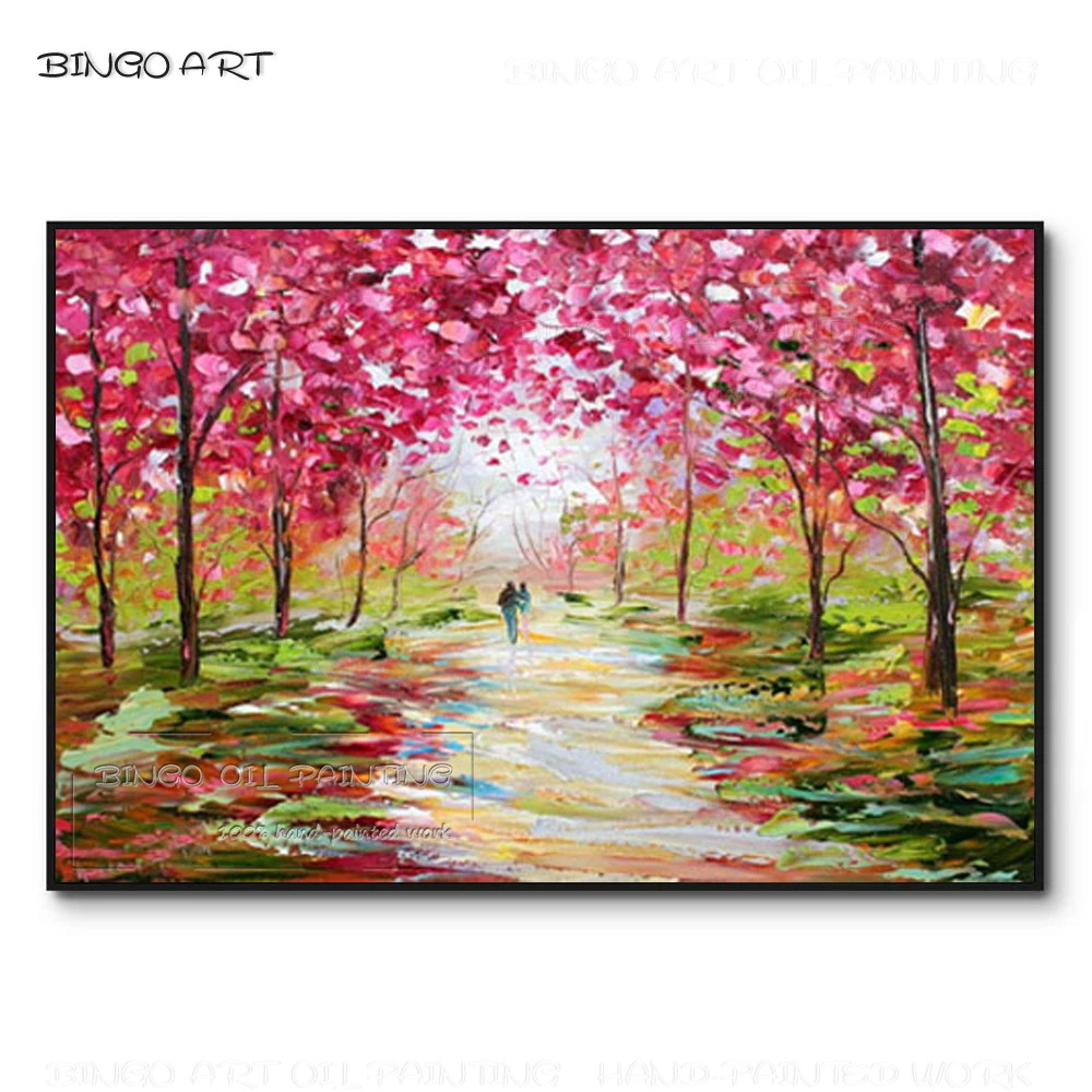 Hand-painted High Quality Abstract Thick Paints Landscape Oil Painting Rich Colors Knife Painting Pink Forest Tree Oil Painting
Hand-painted High Quality Abstract Thick Paints Landscape Oil Painting Rich Colors Knife Painting Pink Forest Tree Oil Painting