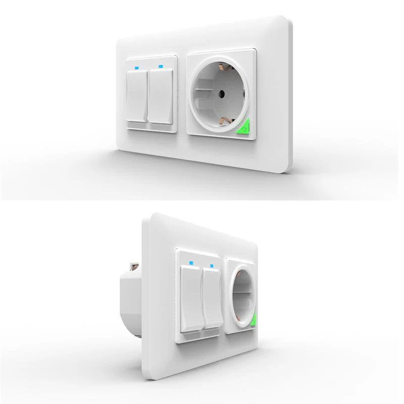 Tuya Smart Switch with socket Wifi Push Button Wall Light Switch wireless 220V Alexa Google Home Compatible
Tuya Smart Switch with socket Wifi Push Button Wall Light Switch wireless 220V Alexa Google Home Compatible