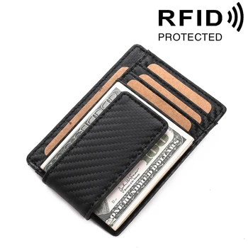 Anti-magnetic dollar clip carbon fiber cowhide wallet ultra-thin RFID wallet card holder leather dollar clip genuine leather 
Anti-magnetic dollar clip carbon fiber cowhide wallet ultra-thin RFID wallet card holder leather dollar clip genuine leather