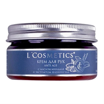 Hand cream L Cosmetics Anti age, with almond oil and green tea extract, 100 ml 
Hand cream L Cosmetics Anti age, with almond oil and green tea extract, 100 ml