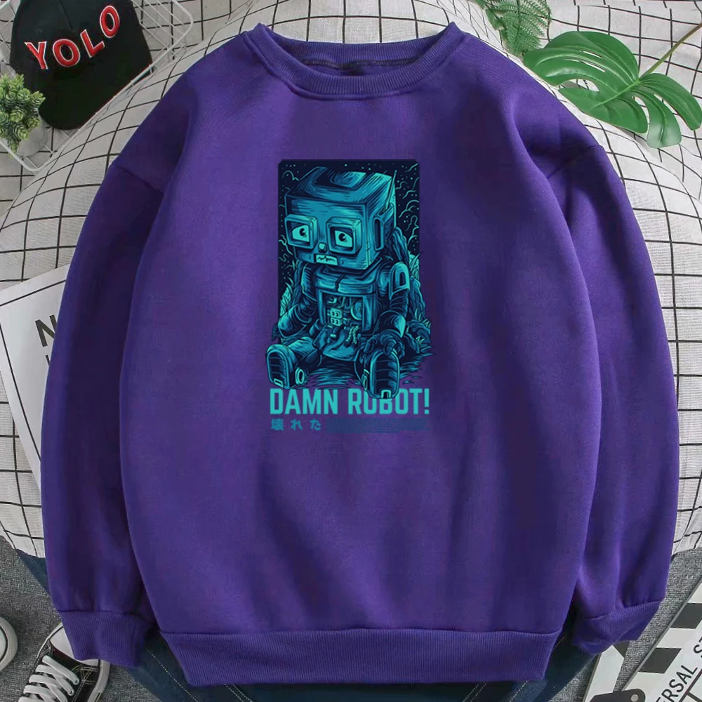 Cool Text Damn Rubot Robot Print Women'S Sweatshirt Harajuku Street Pullover For Women Fleece Fashion Round Neck Hoodie Female
Cool Text Damn Rubot Robot Print Women'S Sweatshirt Harajuku Street Pullover For Women Fleece Fashion Round Neck Hoodie Female