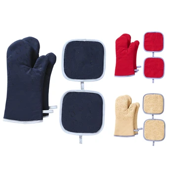 4-Piece Set Heat-Resistant Oven Gloves with Non-Slip Silicone and Pot Holders Protect Your Hands During Cooking
4-Piece Set Heat-Resistant Oven Gloves with Non-Slip Silicone and Pot Holders Protect Your Hands During Cooking