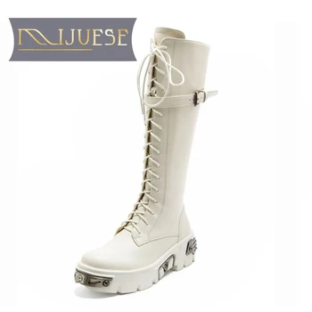 MLJUESE 2021 women knee-high cow leather winter zippers rivet short plush round toe high heels boots female women boots
MLJUESE 2021 women knee-high cow leather winter zippers rivet short plush round toe high heels boots female women boots