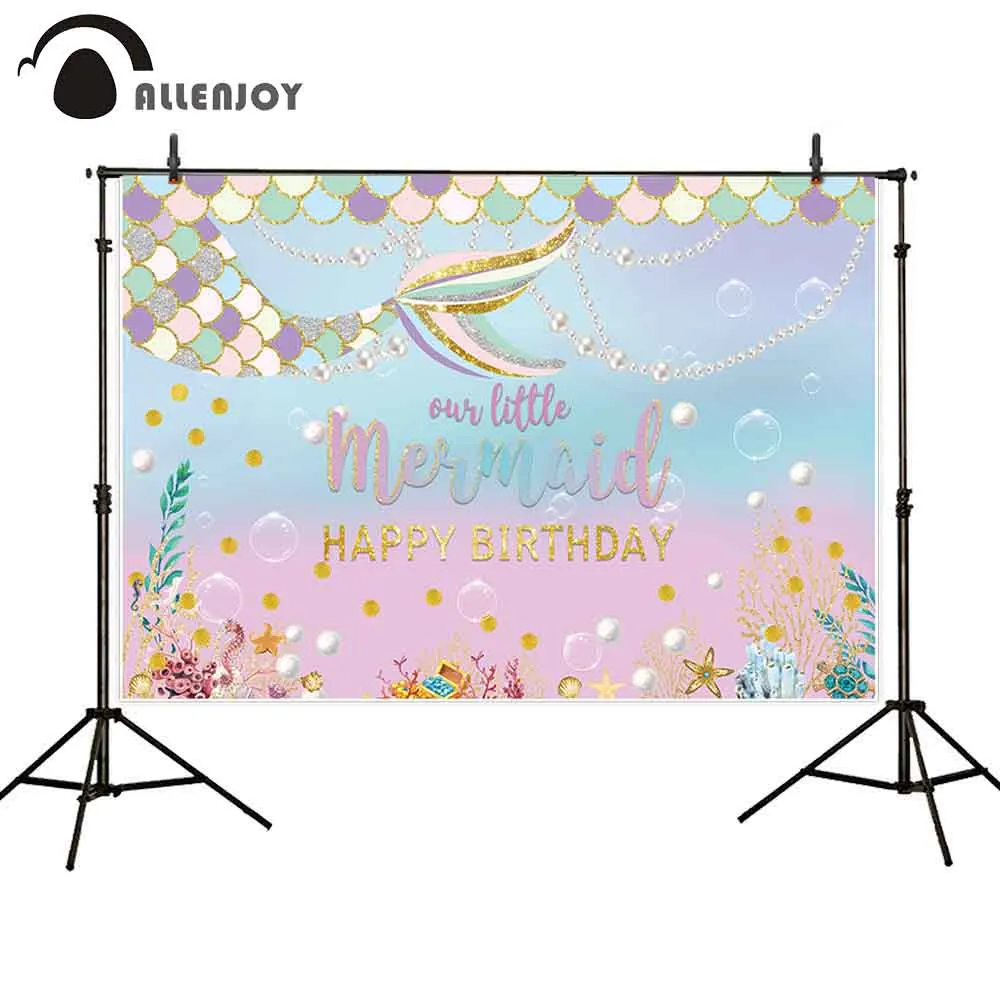 Allenjoy photophone backdrops Birthday mermaid princess fairy tale seabed Scale children backgrounds for photography photocall
Allenjoy photophone backdrops Birthday mermaid princess fairy tale seabed Scale children backgrounds for photography photocall