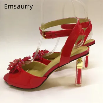 Red Crystal Butterfly-flower Sandals Women Novelty Lipstick Heel Ankle Strap Patent Leather Gladiator Summer Shoes Woman
Red Crystal Butterfly-flower Sandals Women Novelty Lipstick Heel Ankle Strap Patent Leather Gladiator Summer Shoes Woman