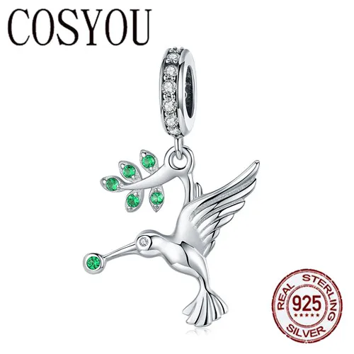 COSYOU 925 Sterling Silver Bird Hummingbirds Pendant Animal Bird Charms Fit for Charm Bracelets & Bangles Silver Jewelry SCC982
COSYOU 925 Sterling Silver Bird Hummingbirds Pendant Animal Bird Charms Fit for Charm Bracelets & Bangles Silver Jewelry SCC982