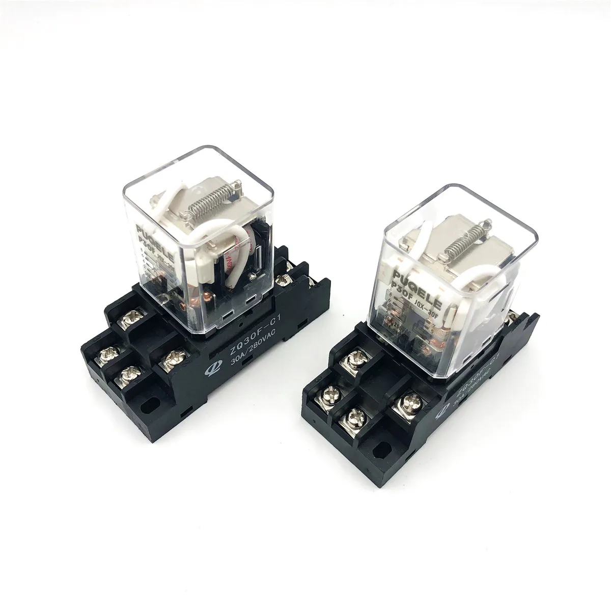 

2sets JQX-30F 2Z 30A High Power Relay DC12V DC24V AC110V AC220V Intermediate Relays P30F 8-Pin DPDT 2NO 2NC with Socket Base