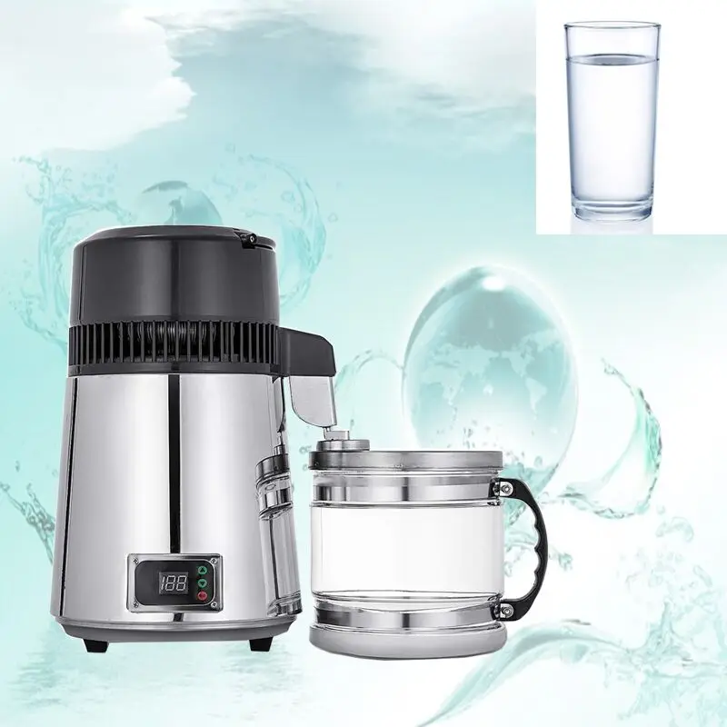 

4L 750W Water Distiller Household Distilled Pure Water Machine Distillation Purifier Filter Stainless Steel Water Filter