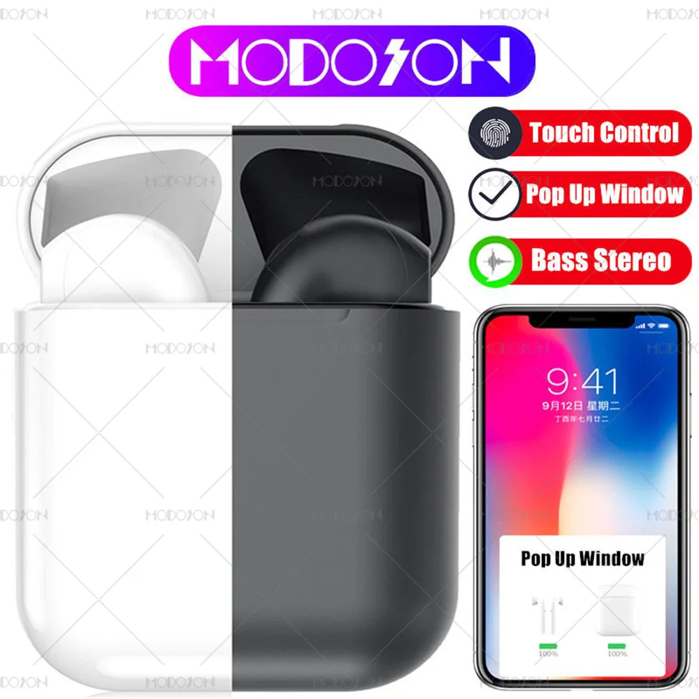 MODOSON Bluetooth Wireless Earphone i12 TWS Touch Control Headphone Stereo Headsets POP UP Window MIC Earbuds With Charging Box
MODOSON Bluetooth Wireless Earphone i12 TWS Touch Control Headphone Stereo Headsets POP UP Window MIC Earbuds With Charging Box