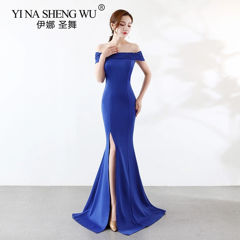 New Mermaid Long Dress Sexy Side Split Boat Neck Embroidery Banquet Bride Reception Gown For Wedding Abiti Da Cerimonia Da Se
New Mermaid Long Dress Sexy Side Split Boat Neck Embroidery Banquet Bride Reception Gown For Wedding Abiti Da Cerimonia Da Se