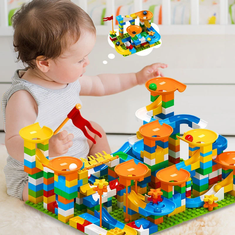 80-344PCS Marble Race Run Big Block Compatible Duploed Building Blocks Funnel Slide Blocks DIY Big Bricks Toys for Children Gift
80-344PCS Marble Race Run Big Block Compatible Duploed Building Blocks Funnel Slide Blocks DIY Big Bricks Toys for Children Gift