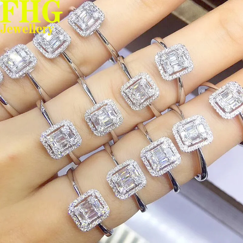 

18K Au750 White Gold Ring 0.18Carat Nature Diamond Ring Wedding Party Engagement Anniversary Fashion Elegant