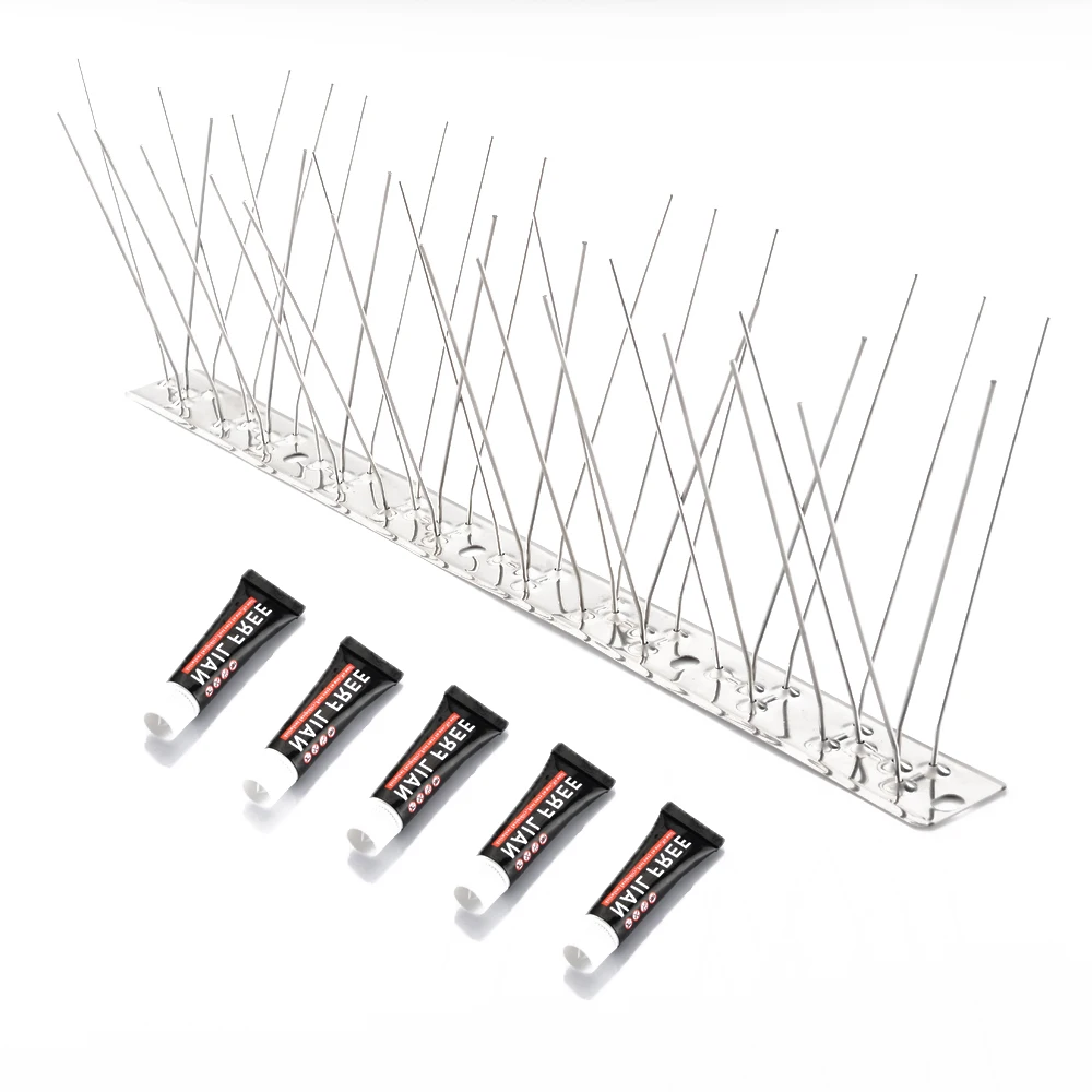3 Mètres Pointes Anti-Oiseaux en Acier Inoxydable, 10 pièces de 30cm - Pics Anti-Pigeons,Moineaux,Corneilles - Contient 5 colles
3 Mètres Pointes Anti-Oiseaux en Acier Inoxydable, 10 pièces de 30cm - Pics Anti-Pigeons,Moineaux,Corneilles - Contient 5 colles