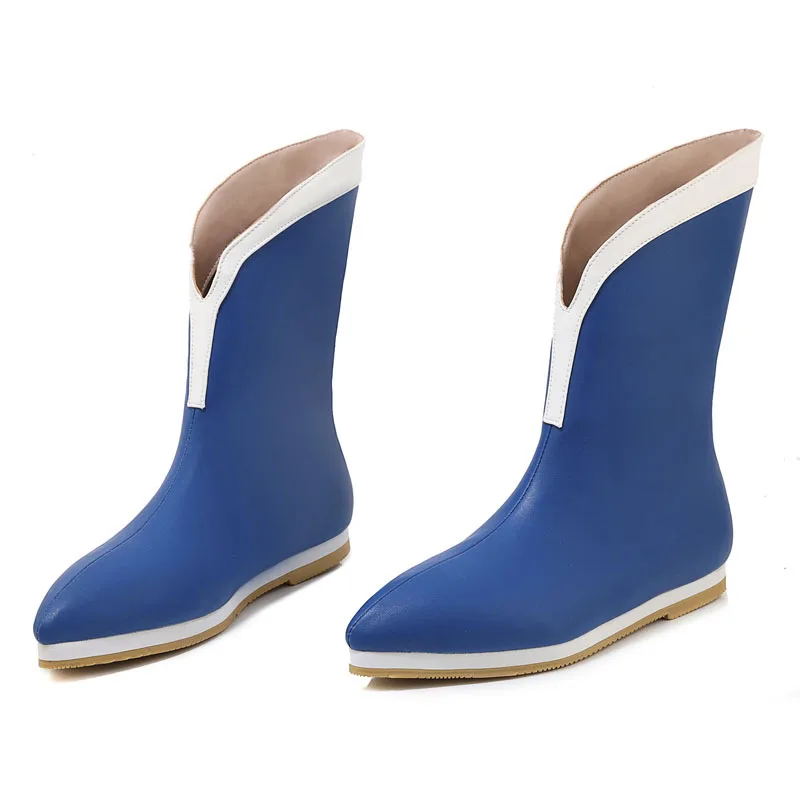Woman Blue Mixed Colors PU Ankle Boots Concise Slip-On Comfortable Platform Shoes Leisure Winter Breathable Party High Heels
Woman Blue Mixed Colors PU Ankle Boots Concise Slip-On Comfortable Platform Shoes Leisure Winter Breathable Party High Heels