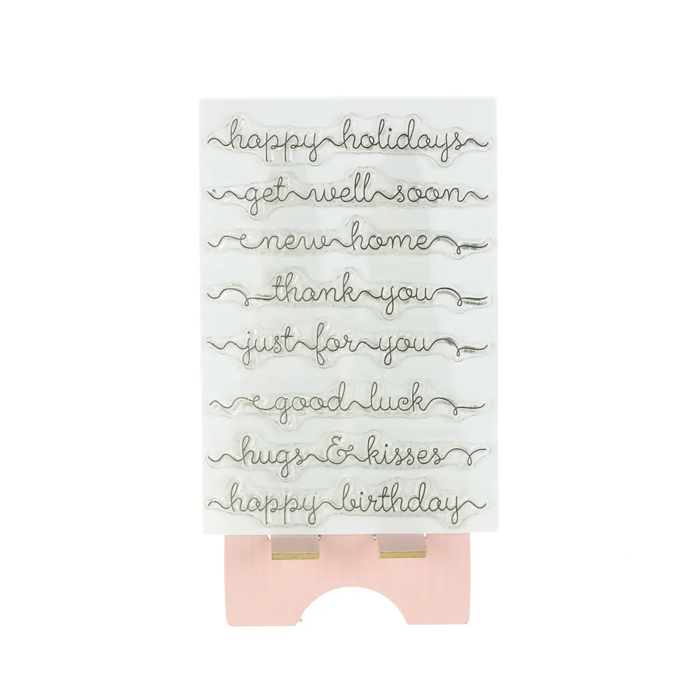 1PC DIY Silicone English Alphabet Sentiment Transparent Clear Stamp Seal DIY Scrapbooking Photo Album Decorative